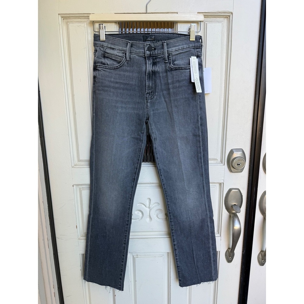 Mother Denim The Rascal Ankle Fray Jeans Stitching In The Dark Grey Size 25